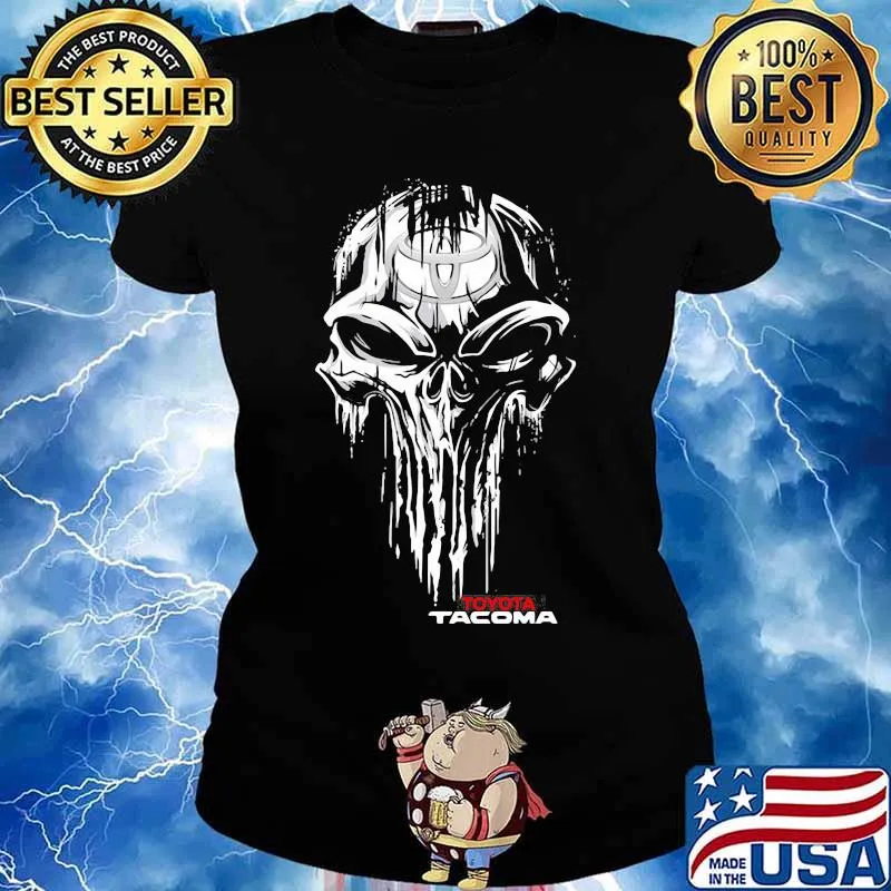 Punisher Skull With Logo Toyota Tacoma Shirt Ladies tee