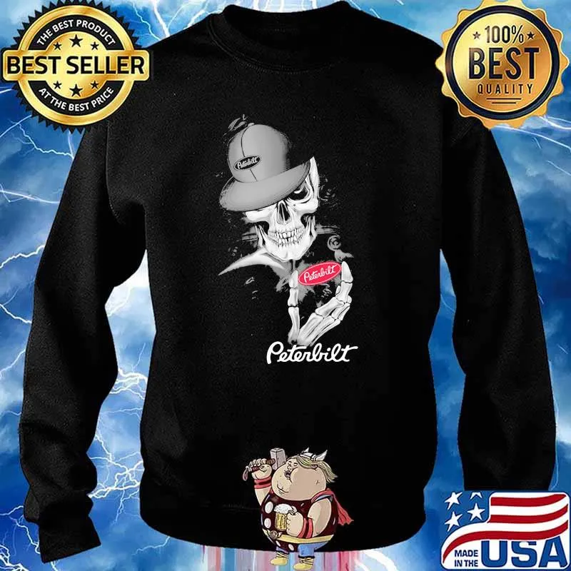 Punisher Skull With Peterbilt Car Logo Symbol Shirt Sweater