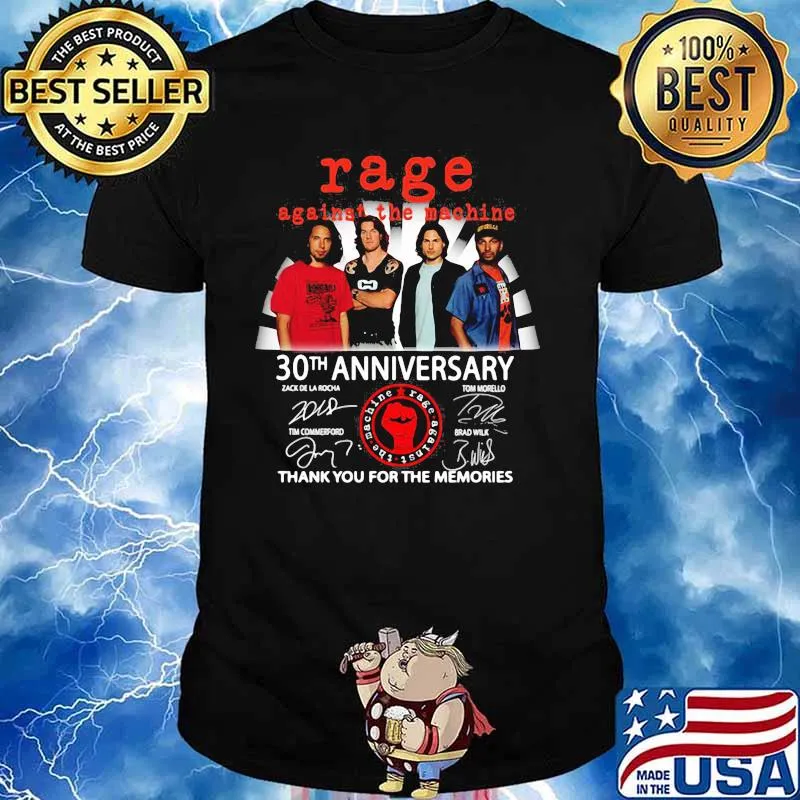 Rage Against The Machine 30th Anniversary Thank You For The Memories Signatures Shirt