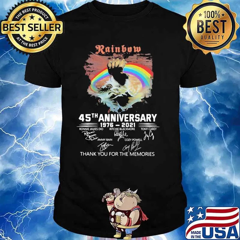 Rainbow Rising 45th Anniversary 1976 2021 Thank You For The Memories Signature Shirt