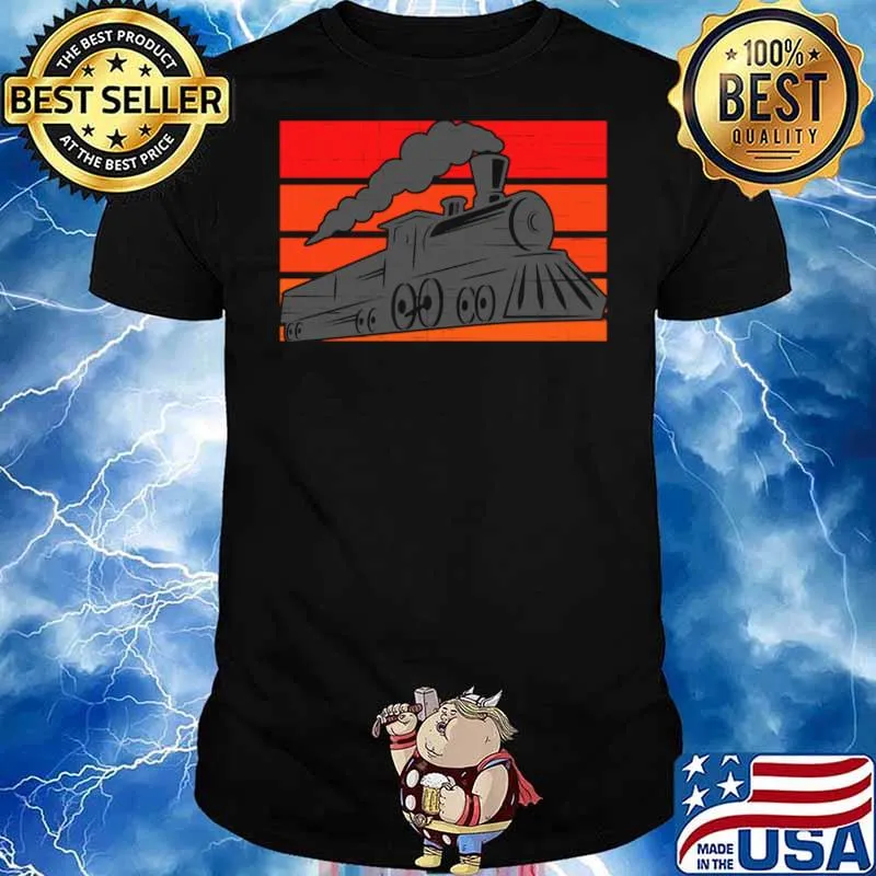 Retro Vintage Steam Locomotive Train Silhouette shirt