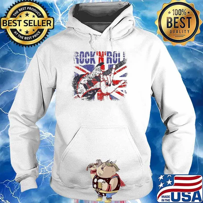 Rock N Roll Guitar Flag Shirt Hoodie
