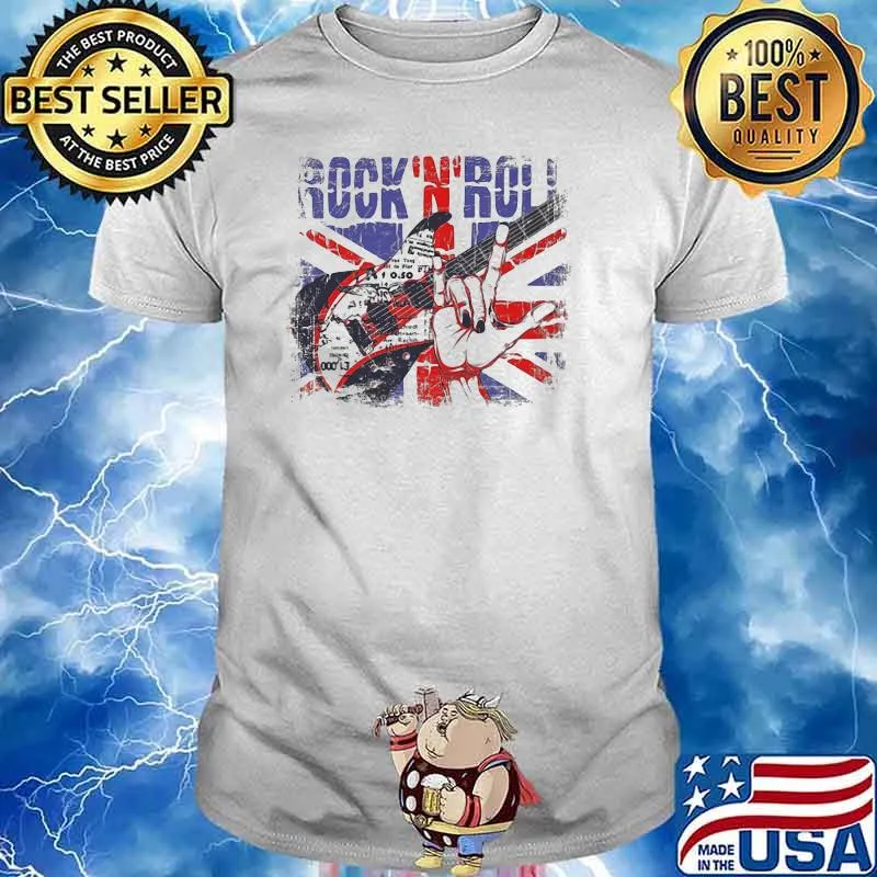 Rock N Roll Guitar Flag Shirt