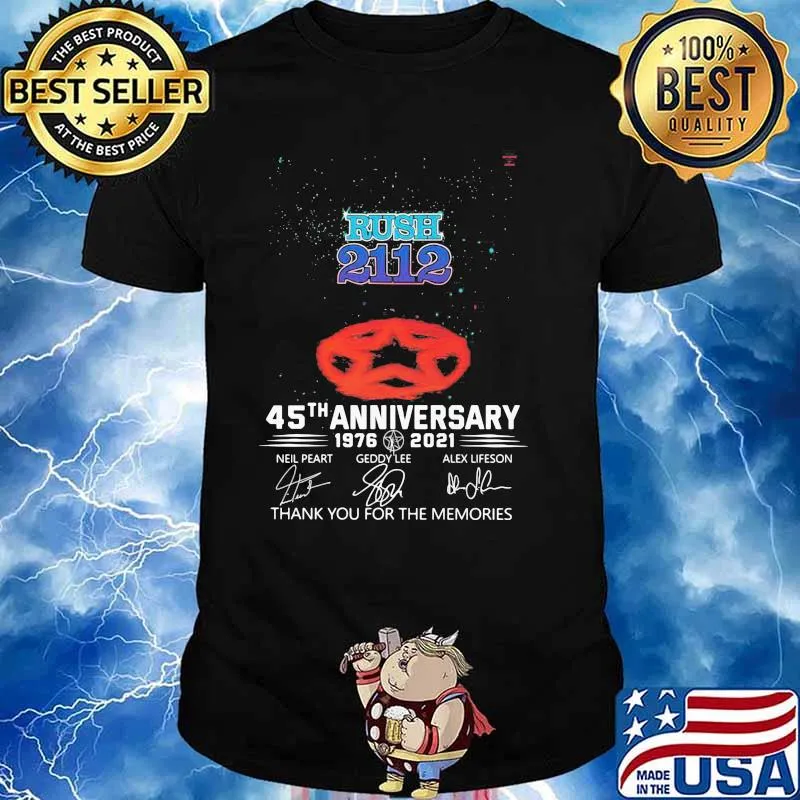 Rush 2112 45th Anniversary 1976 2021 Thank You For The Memories Signature Shirt