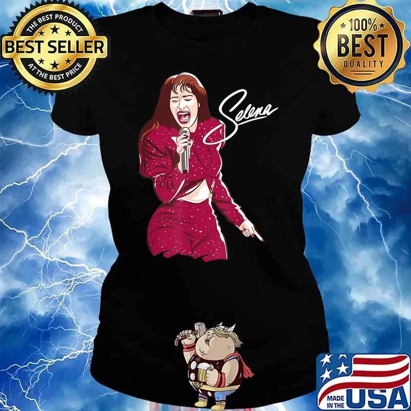 Selenas 80s Quintanilla Funny Music Signature Shirt Ladies tee
