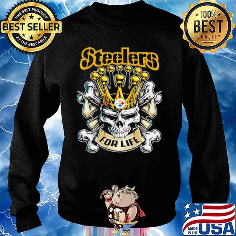 Skull Pittsburgh Steelers For Life Shirt Sweater