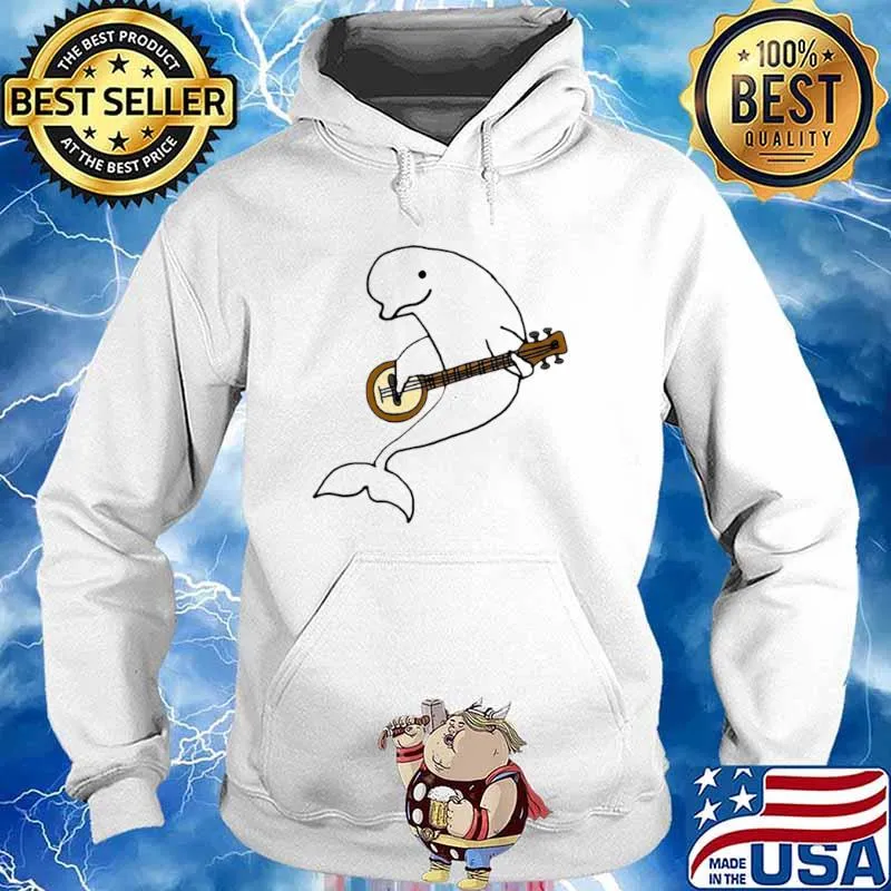 Smileteesanima Beluga Whale Playing Banjo Ca Hoodie