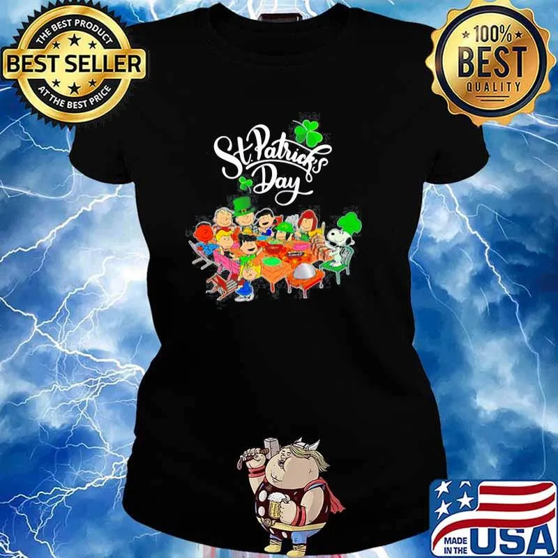 SNOOPY AND THE PEANUT MOVIE PARTY HAPPY ST PATRICKS DAY SHIRT Ladies tee