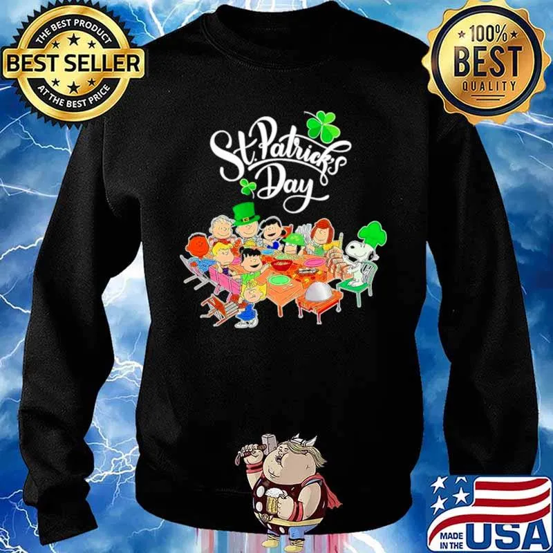 Snoopy Charlie Brown And Friends Party Happy St Patricks Day 2021 Sweater