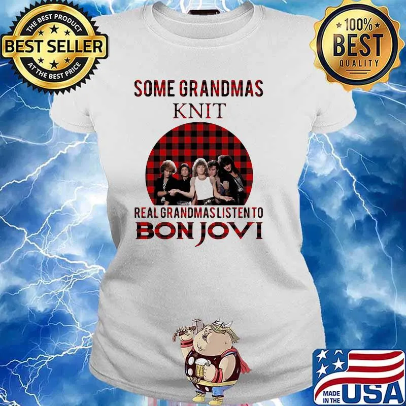 Some Grandmas Play Bingo Real Grandmas Listen To Bon Jovi Sunset Shirt Ladies tee