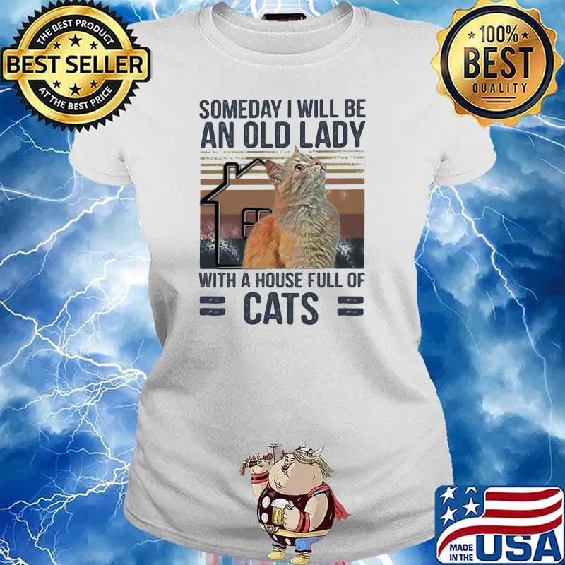 Someday I Will Be An Old Lady With A House Full Of Cats Vintage Shirt Ladies tee
