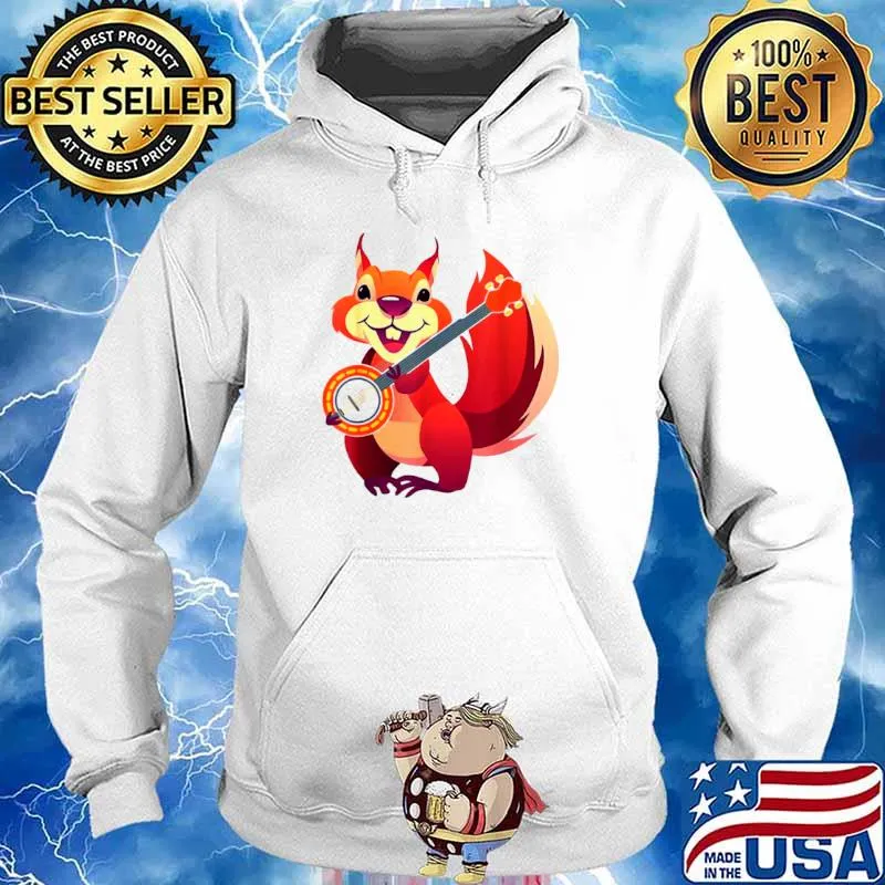 Squirrel Music Banjo Musician Rodent Small Animal Lover T Hoodie
