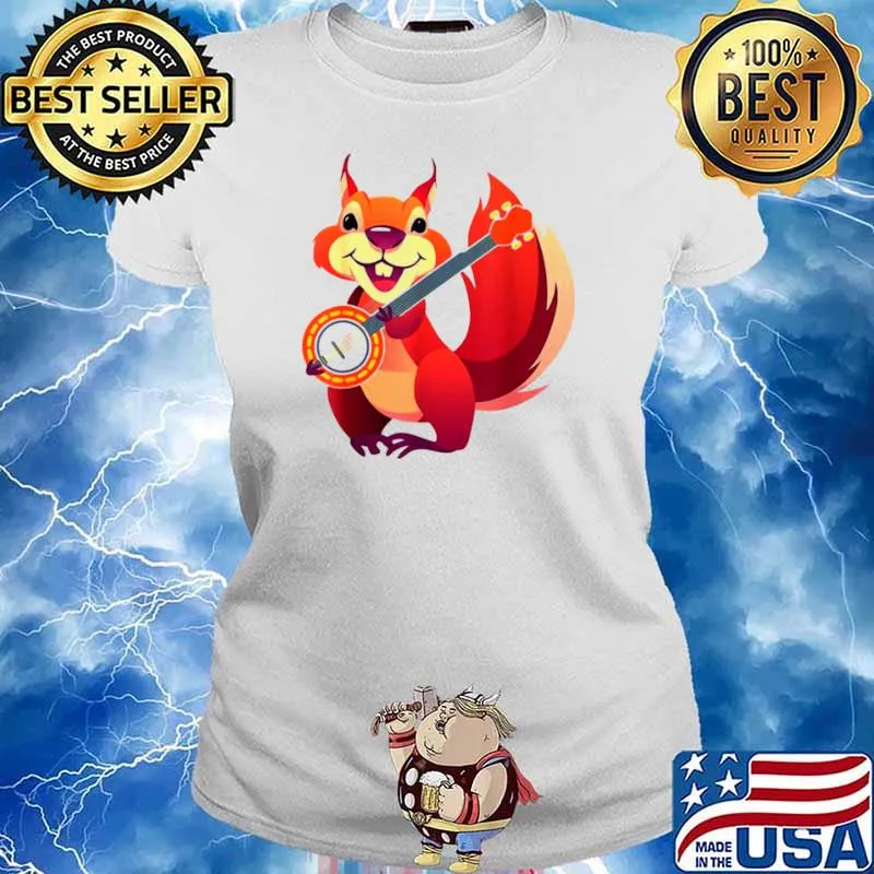 Squirrel Music Banjo Musician Rodent Small Animal Lover T Ladies tee