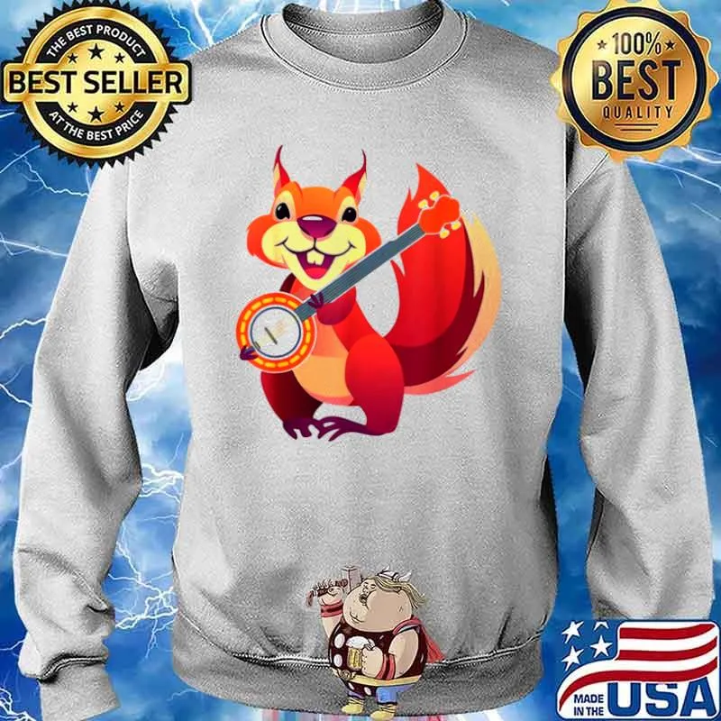 Squirrel Music Banjo Musician Rodent Small Animal Lover T Sweater