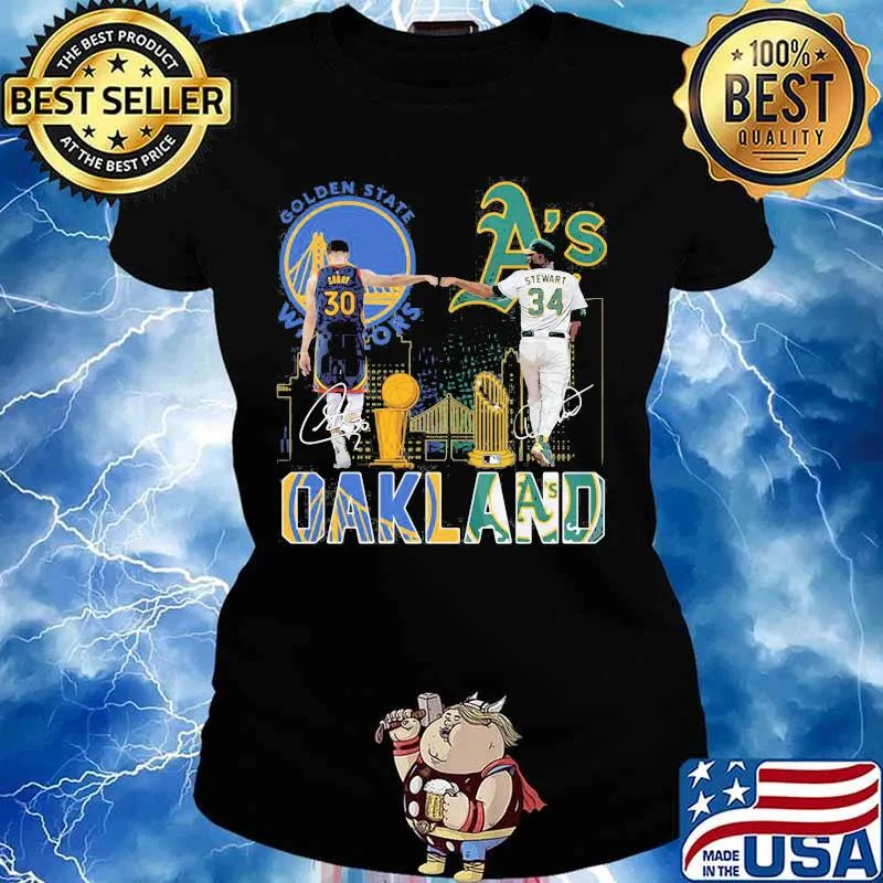 Stephen Curry Golden State Warriors And Dave Stewart Oakland Athletics Oakland Signatures Shirt Ladies tee