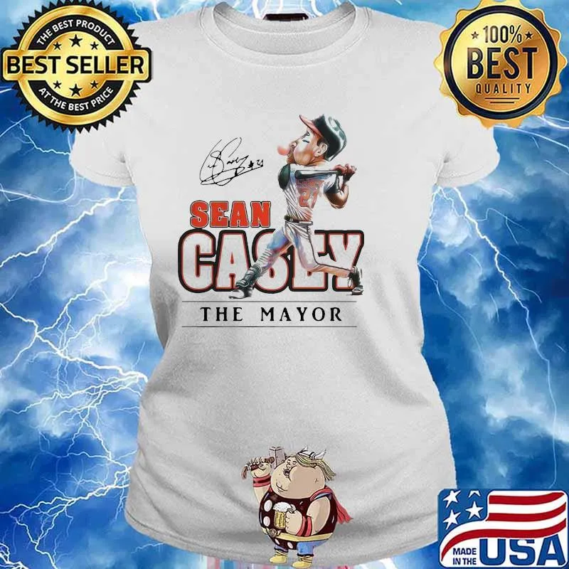 Terrific Sean Casey The Mayor Hall Heroes Baseball Shirt Ladies tee