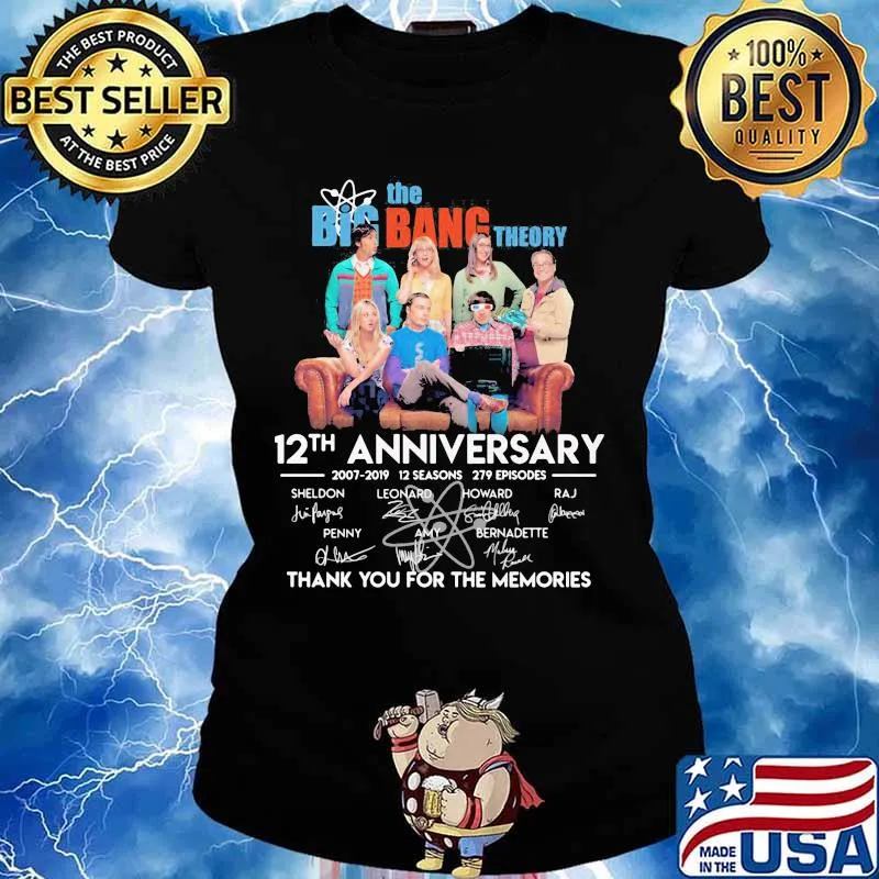 The Big Bangtheory 12th Anniversary 2007 20219 Signature Shirt Ladies tee