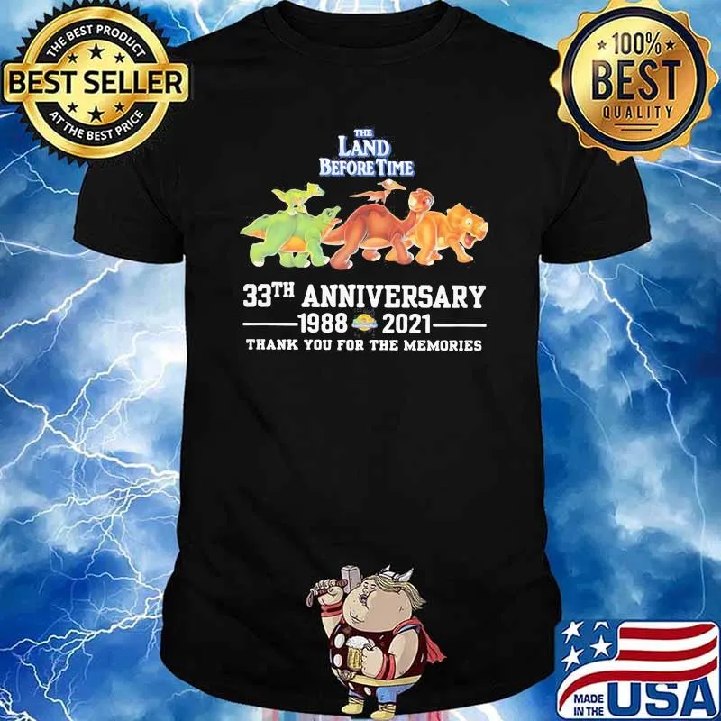 The Land Before Time 33th Anniversary 1988 2021 Thank You For The Memories Shirt