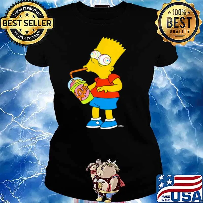 The Simpsons Bart Simpson Squishee Brain Freeze Shirt Ladies tee