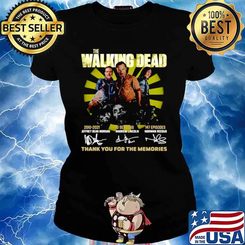 The Walking Dead 2010 2021 10 Seasons 147 Episodes Jeffery Dean Morgan Andrew Lincoln Morman Reedus Ladies tee