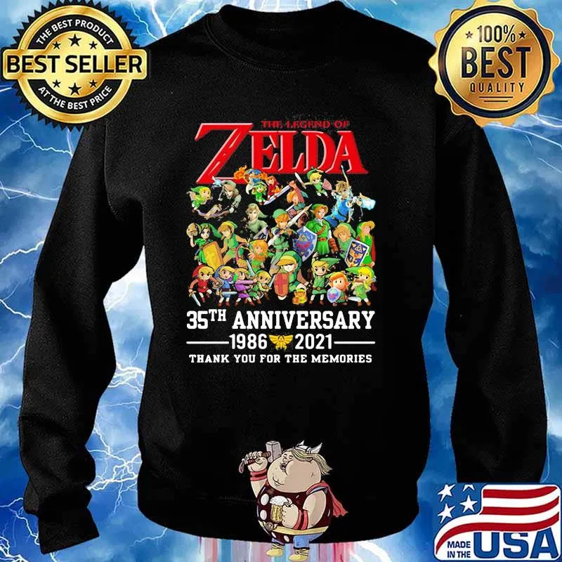 The Zelda 35th Anniversary 1986 2021 Thank You For The Memories Shirt Sweater
