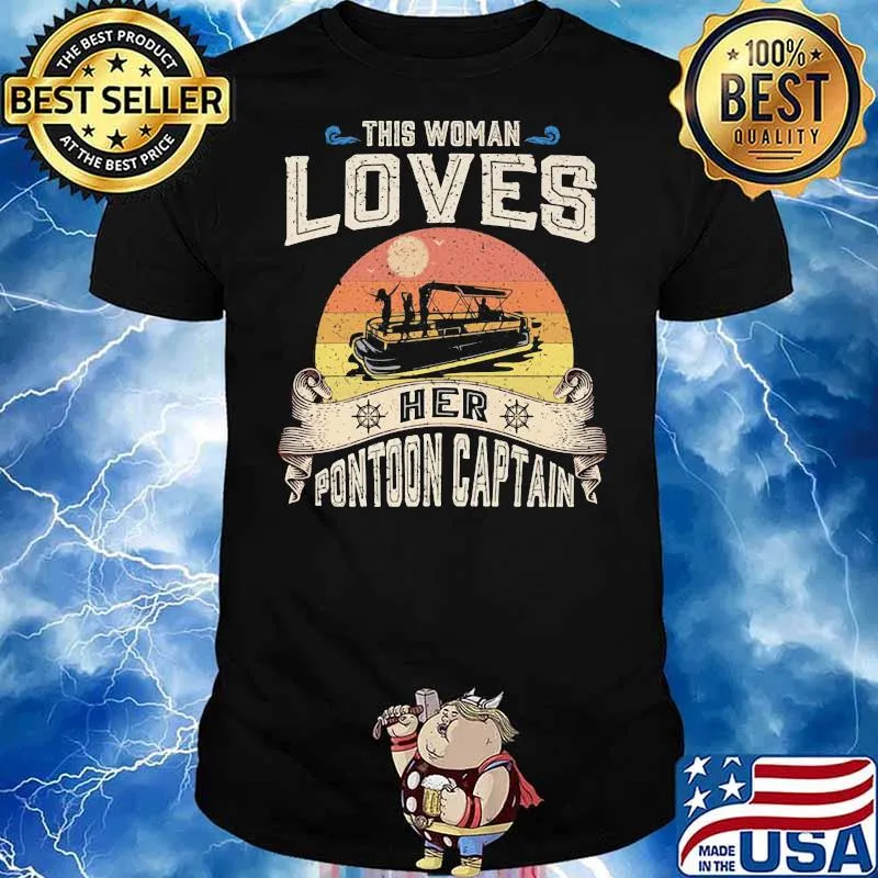 This woman loves her pontoon captain vintage sunset shirt