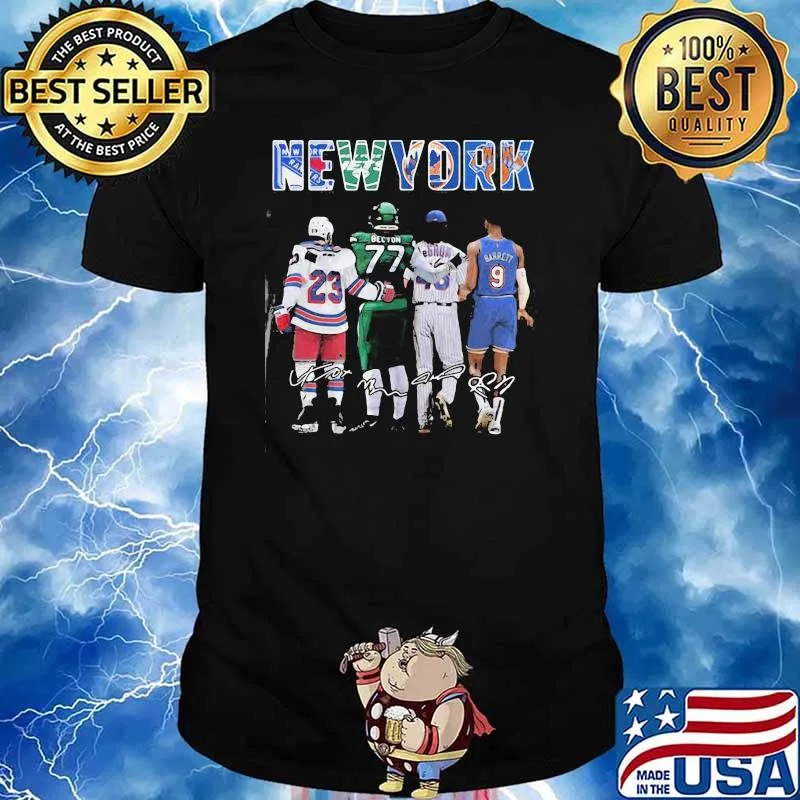 Top New York City New York Yankees New York Jets New York Knicks Becton Barrett Signatures Shirt