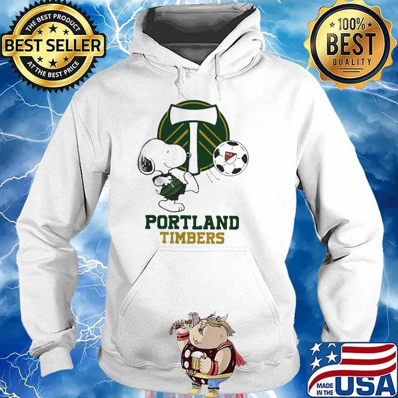 Top Snoopy Playing Soccer Portland Timbers Shirt