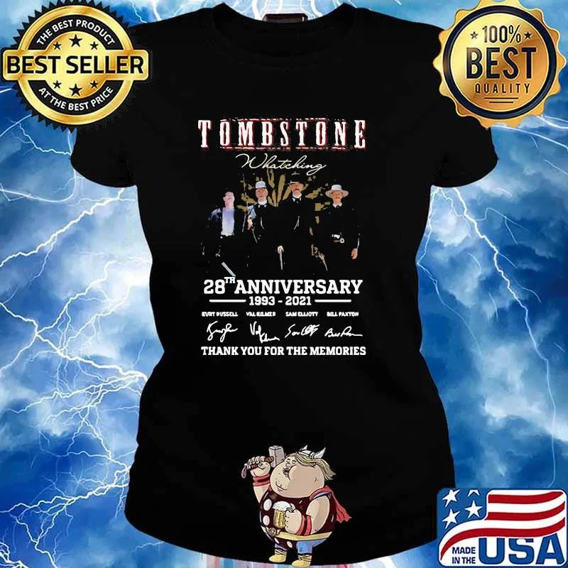 Top Tombstone 28th Anniversary Thank You For The Memories Signatures Shirt Ladies tee