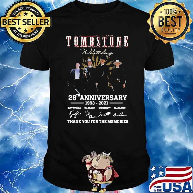 Top Tombstone 28th Anniversary Thank You For The Memories Signatures Shirt