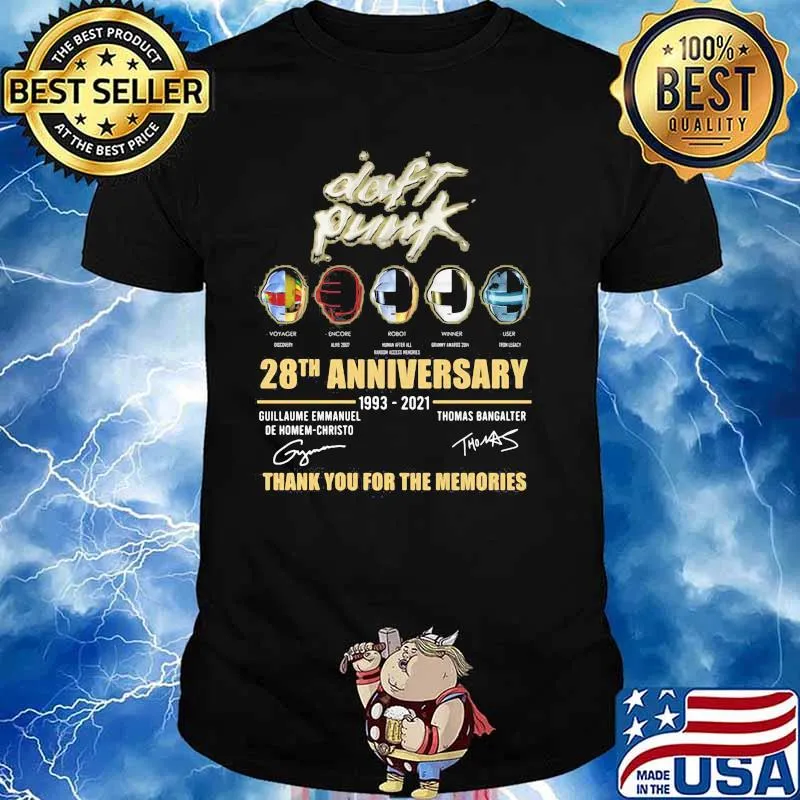 Daft Punk 28th Anniversary 1993 2021 Thank You For The Memories Shirt