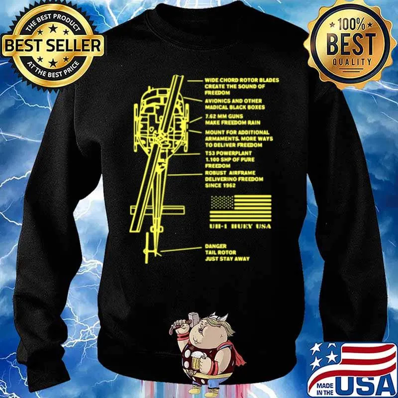 Uh 1 Helicopter Symmetrical Sweater