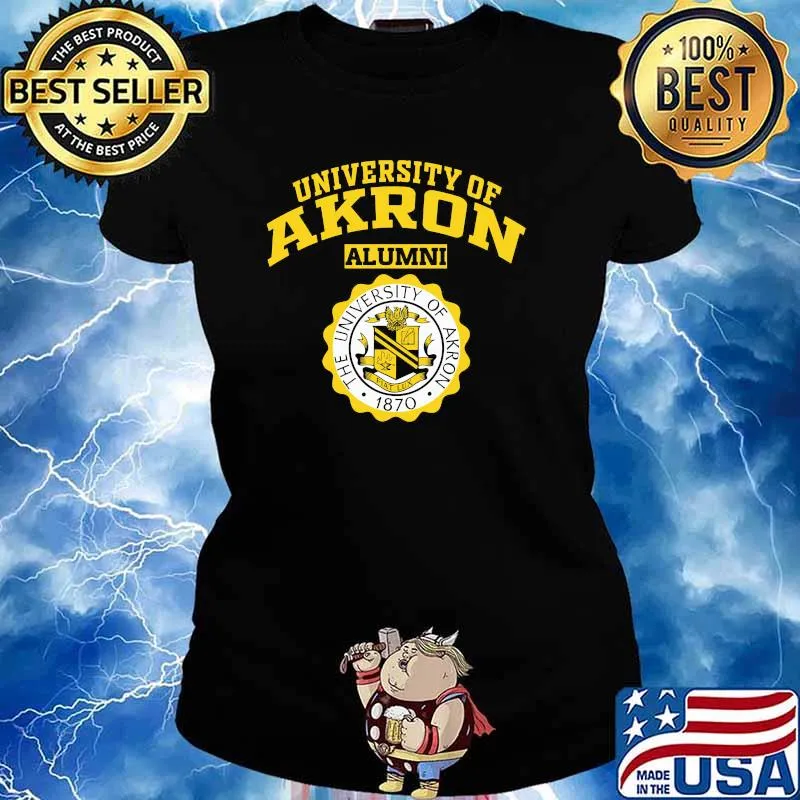 University Of Akron Alumni 1870 Logo Shirt Ladies tee