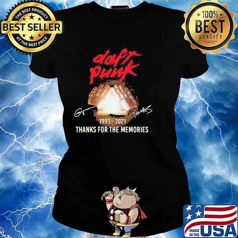 Daft Punk Thank You For The Memories Signature 2021 Shirt Ladies tee