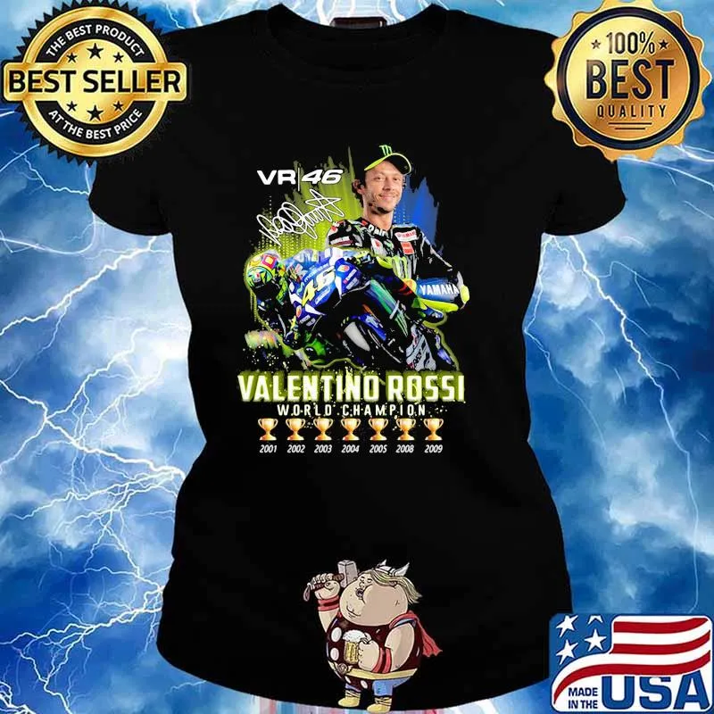 Vr 46 Valentino Rossi World Champion Signature Shirt Ladies tee