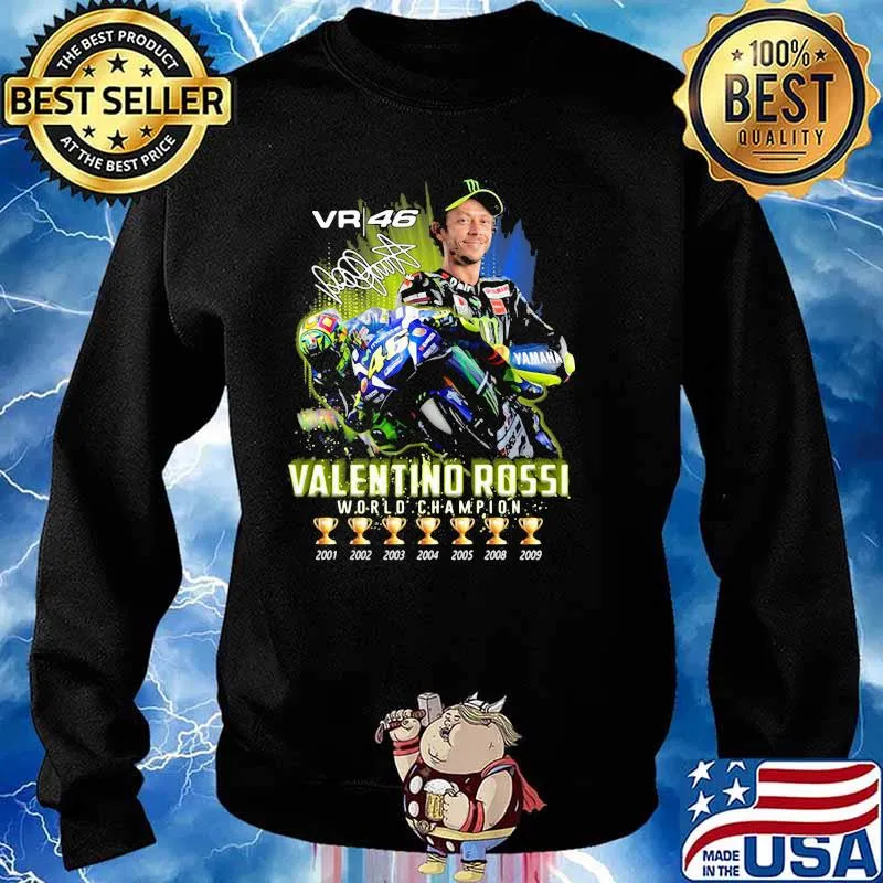 Vr 46 Valentino Rossi World Champion Signature Shirt Sweater