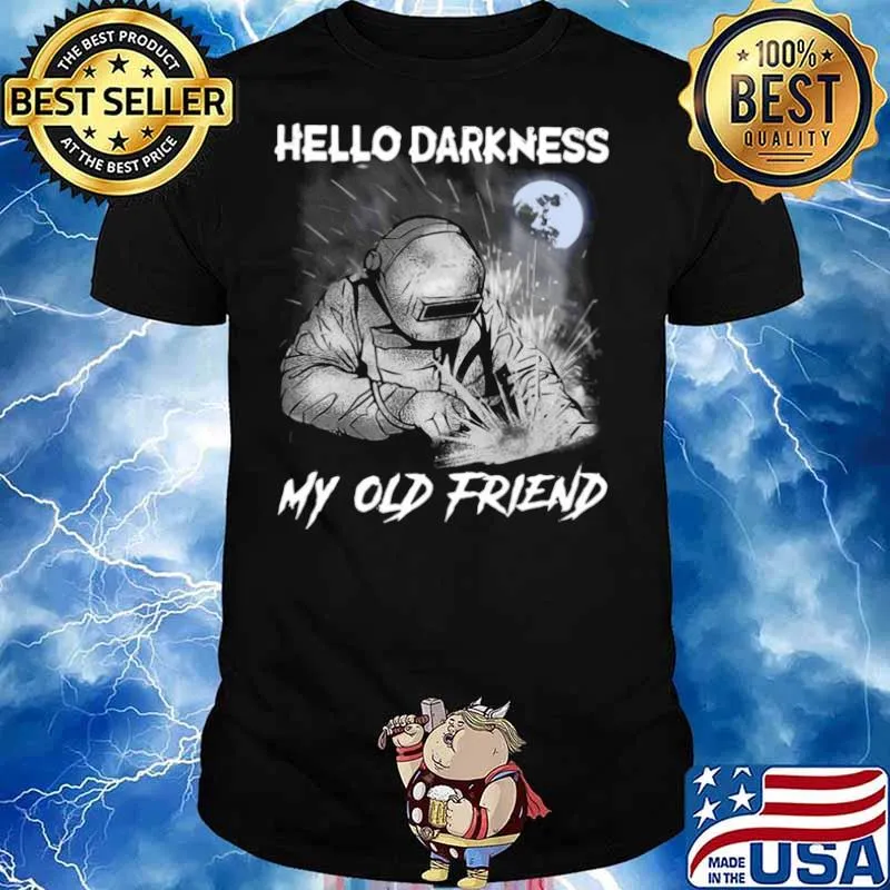 Welder Hello Darkness My Old Friend Kids shirt