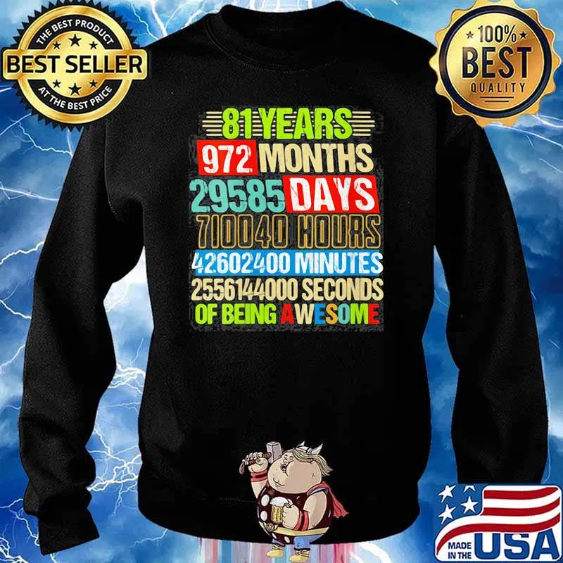 Womens 81st Birthday Countdown 81 Yrs Old Being Awesome s Sweater