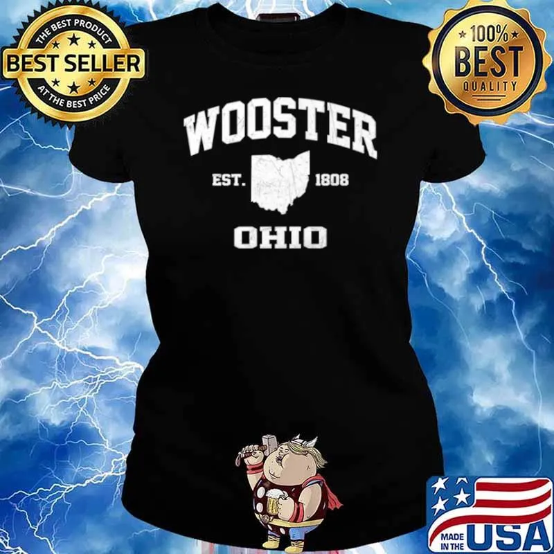 Wooster Ohio OH vintage state Athletic style Ladies tee