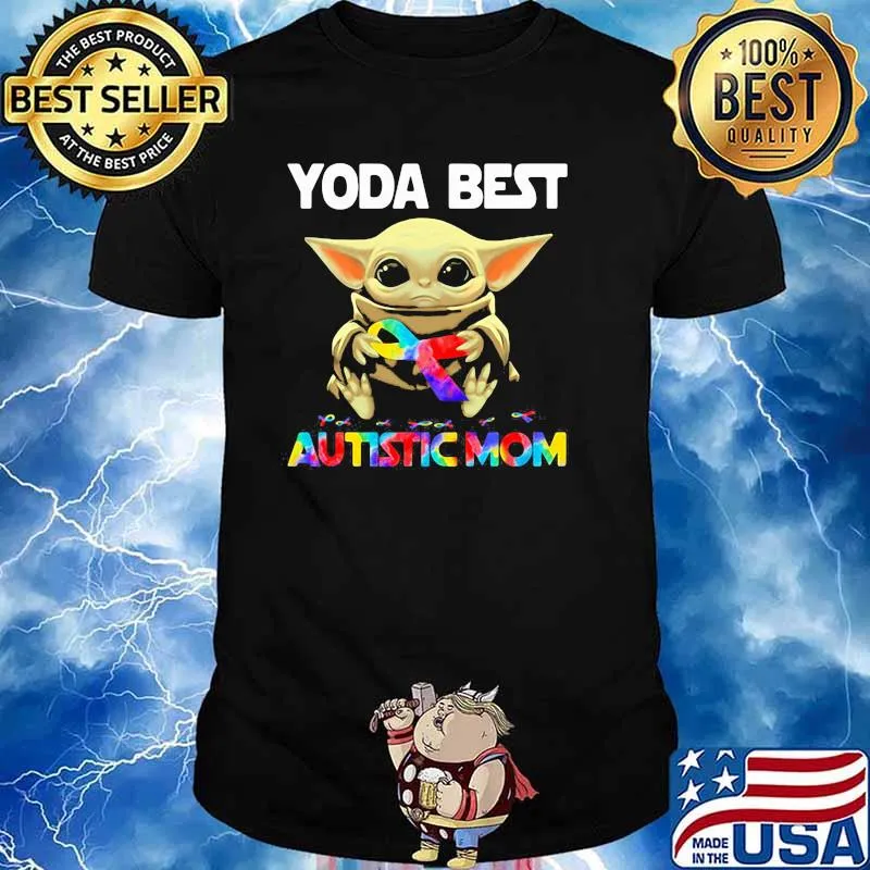 Yoda Best Autistic Mom Ribbon Shirt