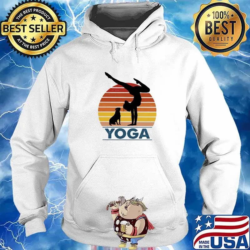 Yoga With Dog Vintage Shirt Hoodie