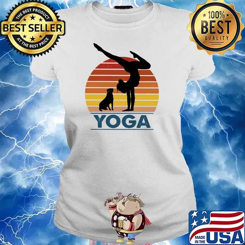Yoga With Dog Vintage Shirt Ladies tee