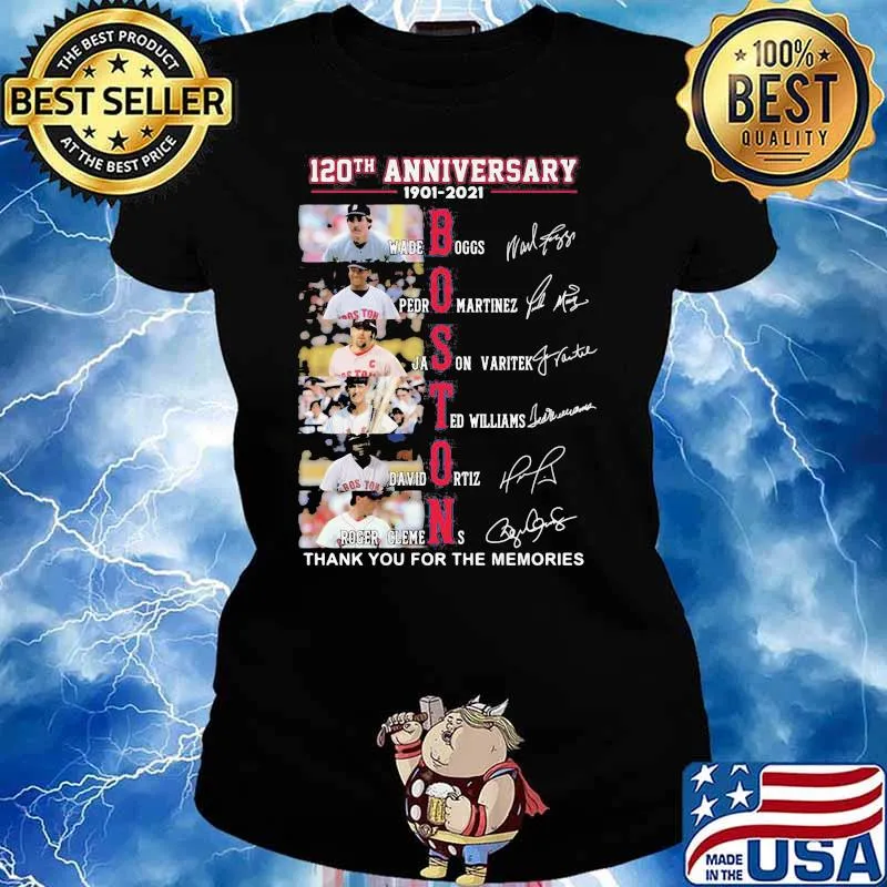 120th Anniversary 1901 2021 Boston Thank You For The Memories Signature Shirt Ladies tee