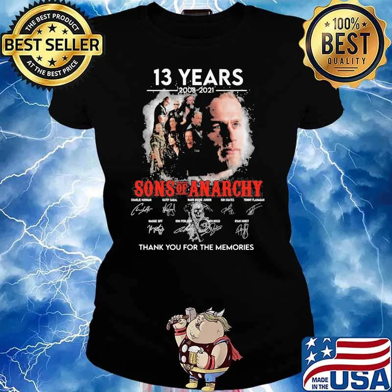 13 Years 2003 2021 Sons Of Anarchy Thank You For The Memories Signature Shirt Ladies tee
