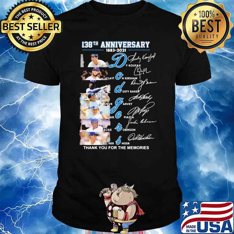 138th Anniversary 1883 2021 Dodgers Thank You For The Memories Signature Shirt