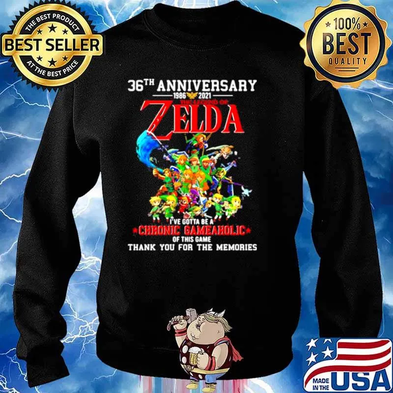 36th Anniversary 1986 2021 Zelda Gotta Be A Chronic Gameholic Of This Game Thank You For The Memories Shirt Sweater