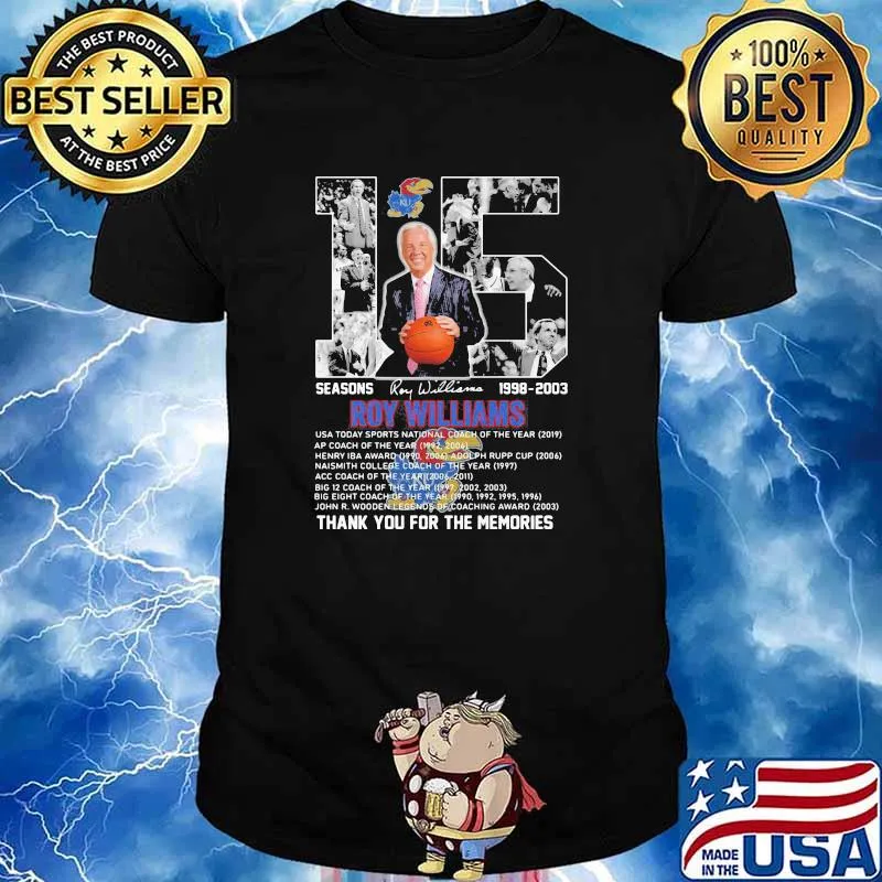 15 Seasons 1998 2003 Roy Williams Thank You For The Memories Signature Shirt