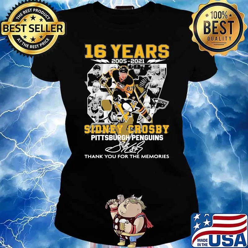 16 Years 2005 2021 Sidney Crosby Pittsburgh Penguins Thank You For The Memories Signature Shirt Ladies tee