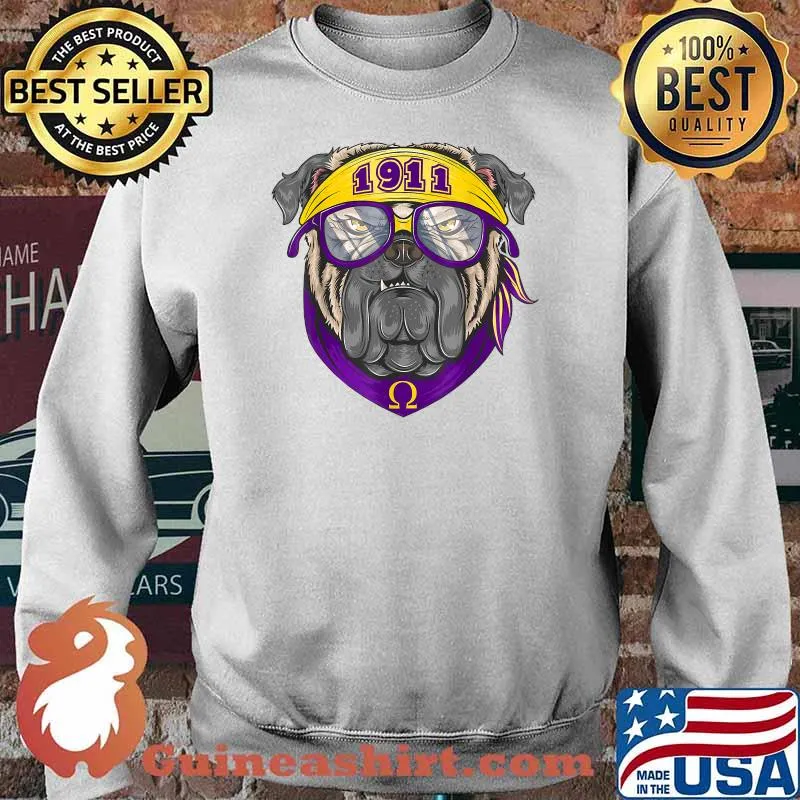 1911 Omega Dog Purple Psi And Yellow Phi hirt Sweater
