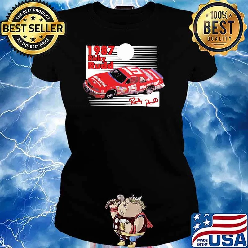 1987 Nascar Ricky Rudd Signature Shirt Ladies tee